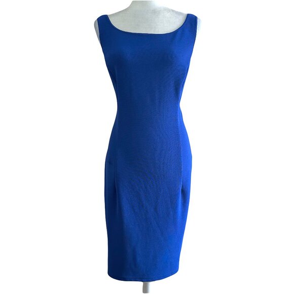 Jessica McClintock Royal Blue Cut-out Bodycon Evening Jewel Dress - Picture 1 of 8